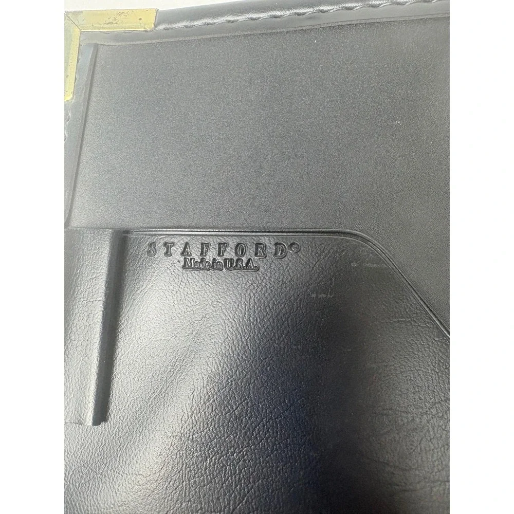 Stafford Black Leather Portfolio Organizer Business Document Holder Made‎ in USA